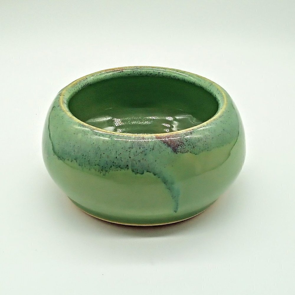 Campbell Green Drip Glaze Ceramic Bowl SIGNED